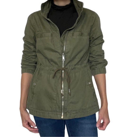 Old Navy Army Green Utility Jacket size S Draw String - Picture 6 of 12